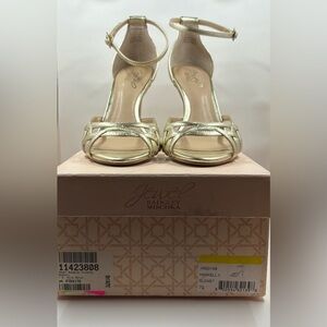 Jewel Badgley Mischka Gold Strappy Heels